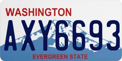 WA license plate AXY6693