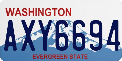 WA license plate AXY6694