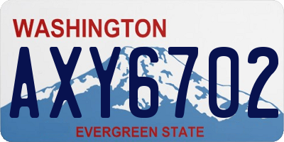 WA license plate AXY6702