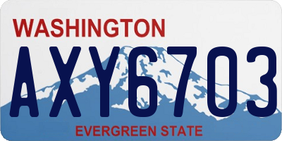 WA license plate AXY6703