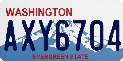 WA license plate AXY6704