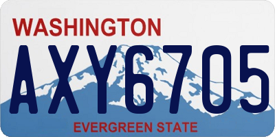 WA license plate AXY6705