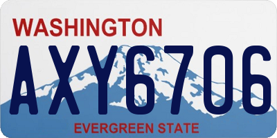 WA license plate AXY6706
