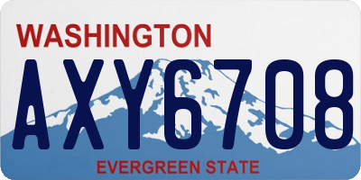 WA license plate AXY6708