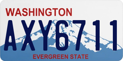 WA license plate AXY6711