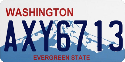 WA license plate AXY6713