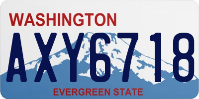 WA license plate AXY6718