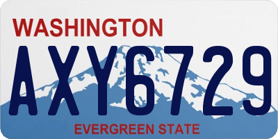 WA license plate AXY6729