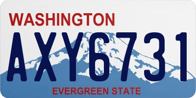 WA license plate AXY6731