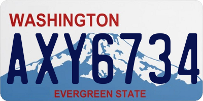 WA license plate AXY6734