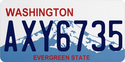 WA license plate AXY6735