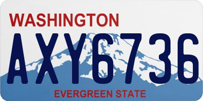 WA license plate AXY6736