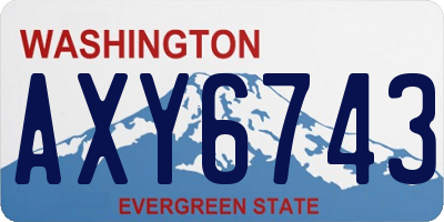 WA license plate AXY6743