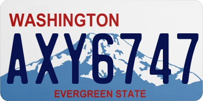 WA license plate AXY6747