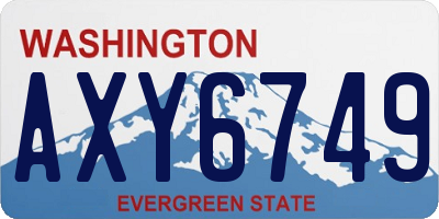 WA license plate AXY6749