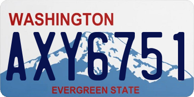 WA license plate AXY6751