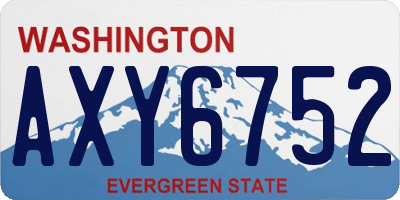 WA license plate AXY6752