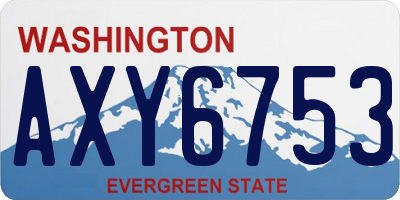 WA license plate AXY6753