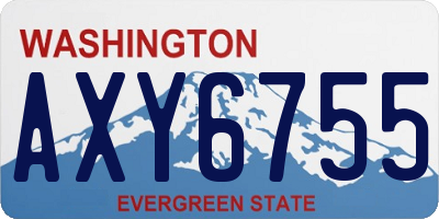WA license plate AXY6755