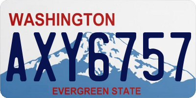 WA license plate AXY6757
