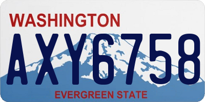 WA license plate AXY6758