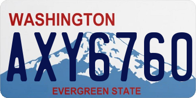 WA license plate AXY6760