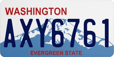 WA license plate AXY6761