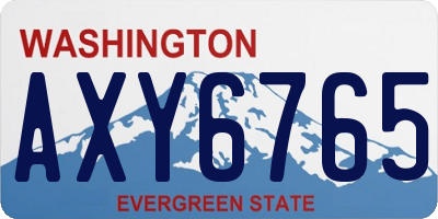 WA license plate AXY6765