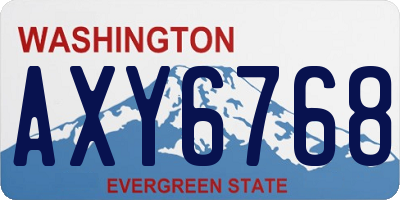 WA license plate AXY6768