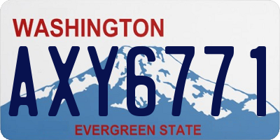 WA license plate AXY6771