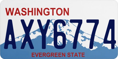 WA license plate AXY6774