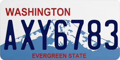 WA license plate AXY6783