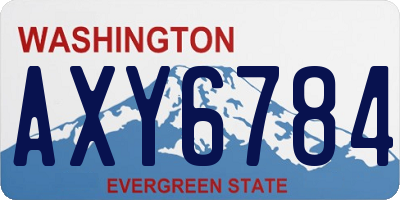 WA license plate AXY6784