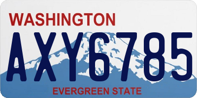 WA license plate AXY6785