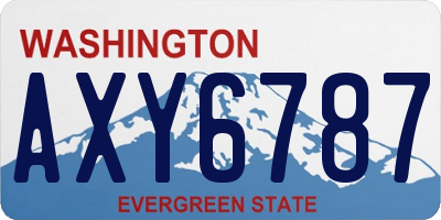 WA license plate AXY6787
