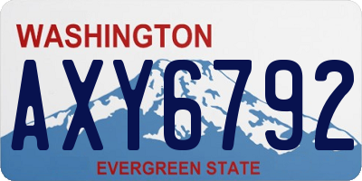 WA license plate AXY6792