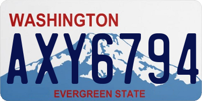 WA license plate AXY6794