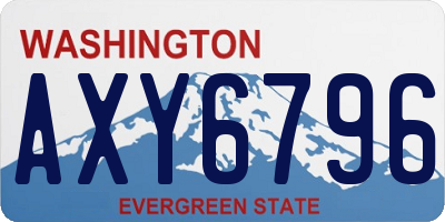 WA license plate AXY6796