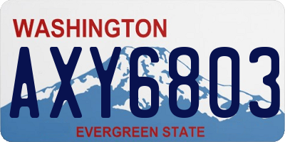 WA license plate AXY6803