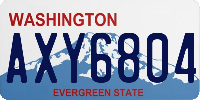 WA license plate AXY6804