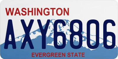 WA license plate AXY6806