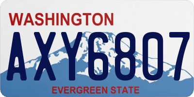 WA license plate AXY6807