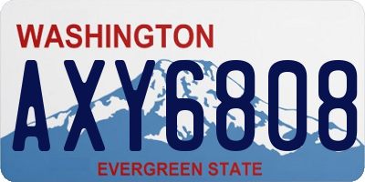 WA license plate AXY6808