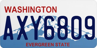 WA license plate AXY6809