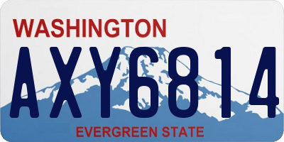 WA license plate AXY6814