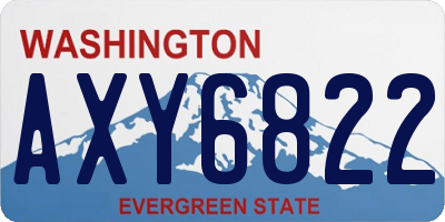 WA license plate AXY6822