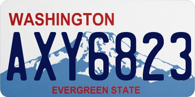 WA license plate AXY6823