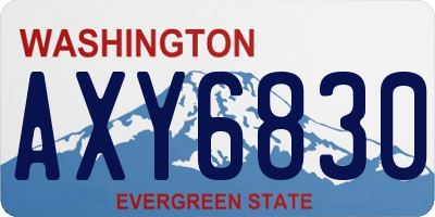 WA license plate AXY6830