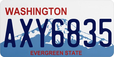 WA license plate AXY6835