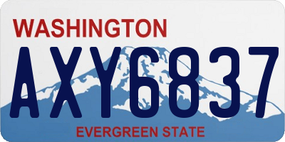WA license plate AXY6837
